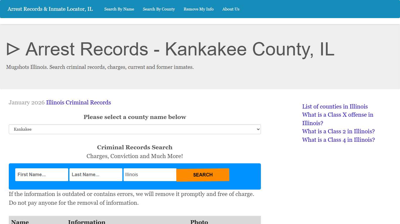ᐅ Arrest Records - Kankakee County, IL