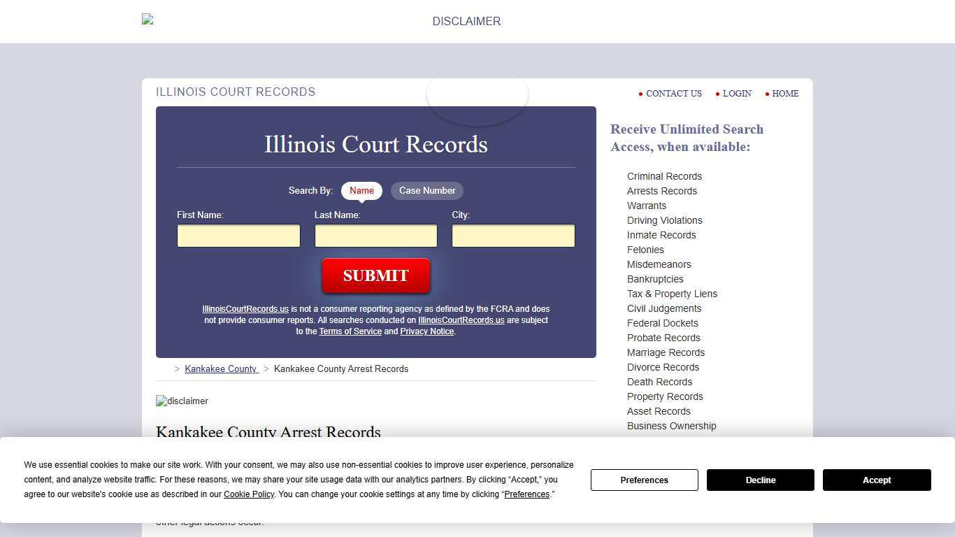 Kankakee County Arrest Records | IllinoisCourtRecords.us